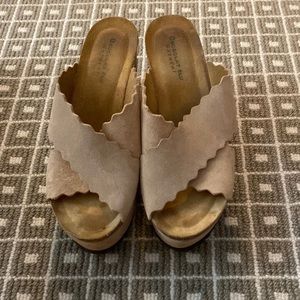 Pink suede Chocolat Blue Wedges